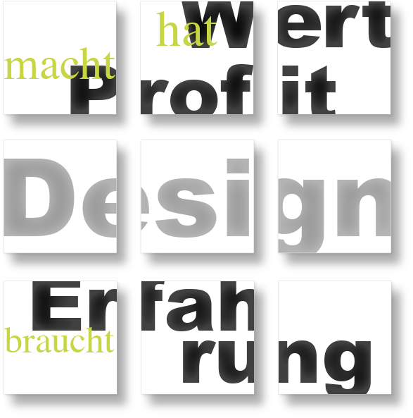 hat Wert, macht Profit - DESIGN - braucht Erfahrung